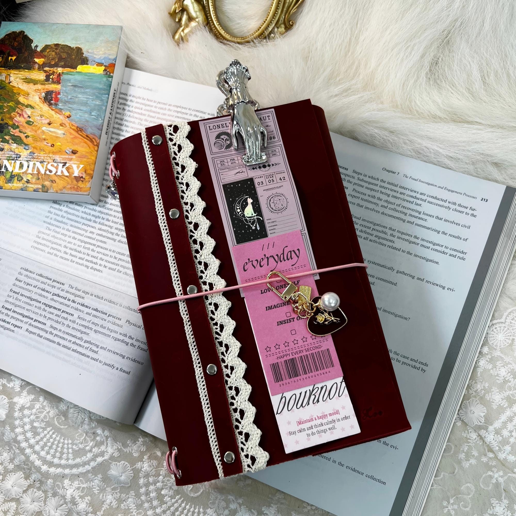 Personalized Trifold Leather Journal Refillable Engraved Traveler Journal Gift for Her