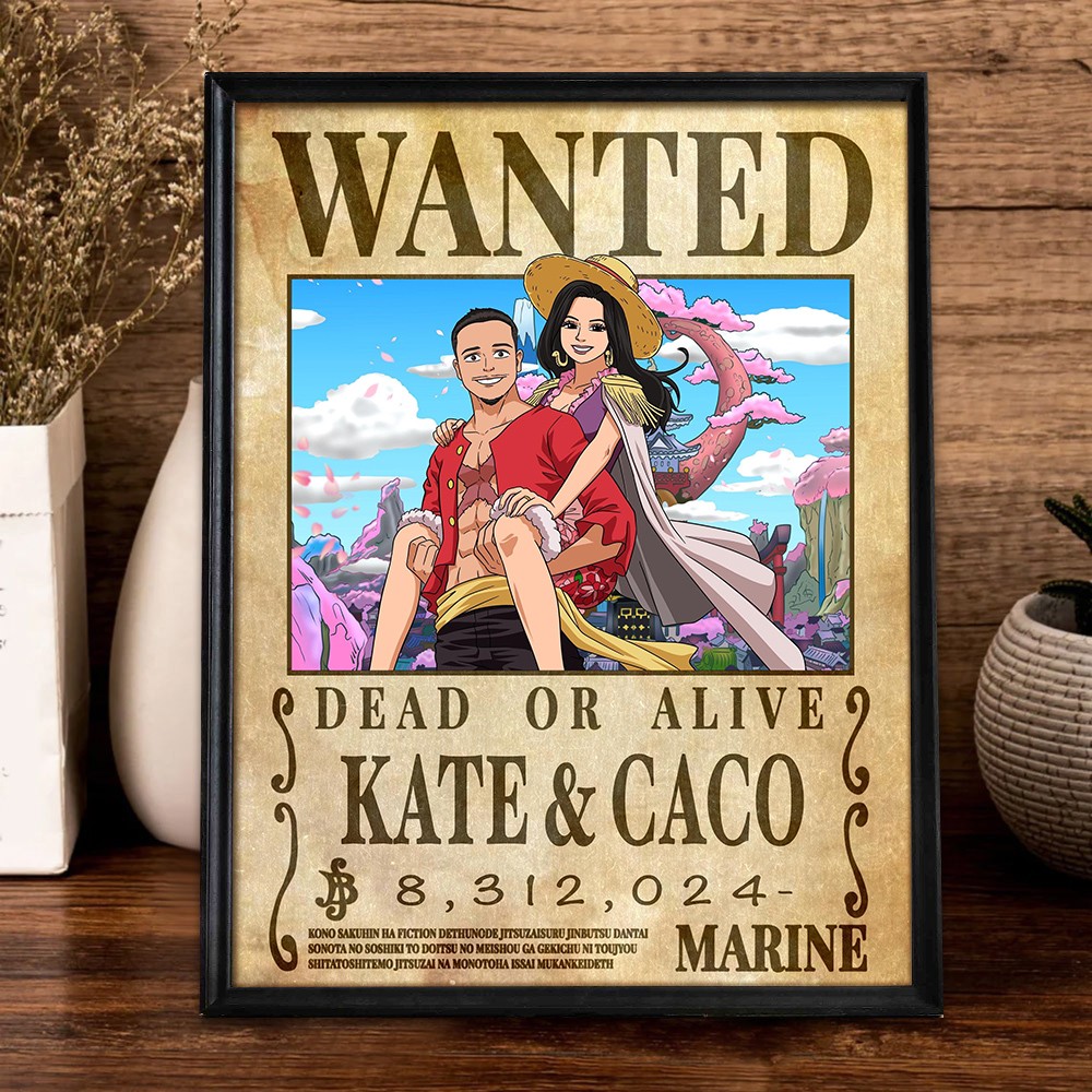 Personalized Couple Anime Portrait Photo Frame Unique Engagement Gifts Valentine's Day Gifts for Couple Anniversary Gift