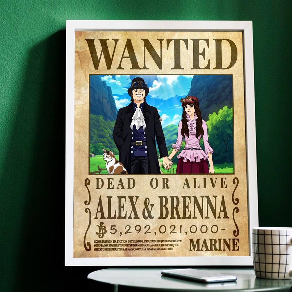 Personalized Couple Anime Portrait Photo Frame Unique Engagement Gifts Valentine's Day Gifts for Couple Anniversary Gift