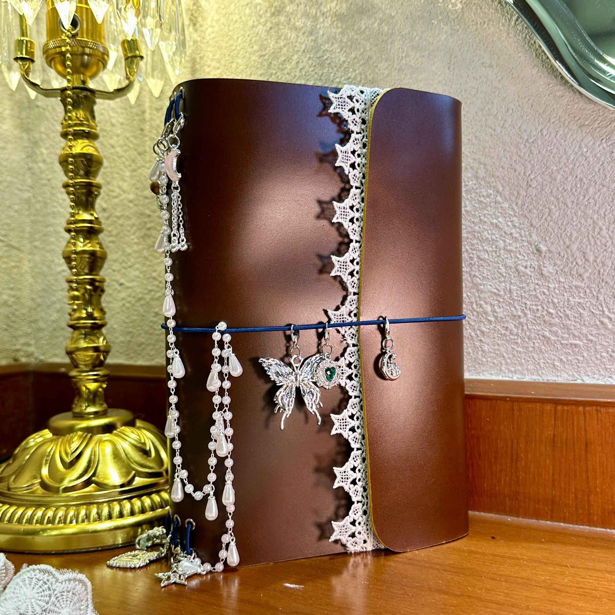 Personalized Trifold Leather Journal Refillable Engraved Traveler Journal Gift for Her