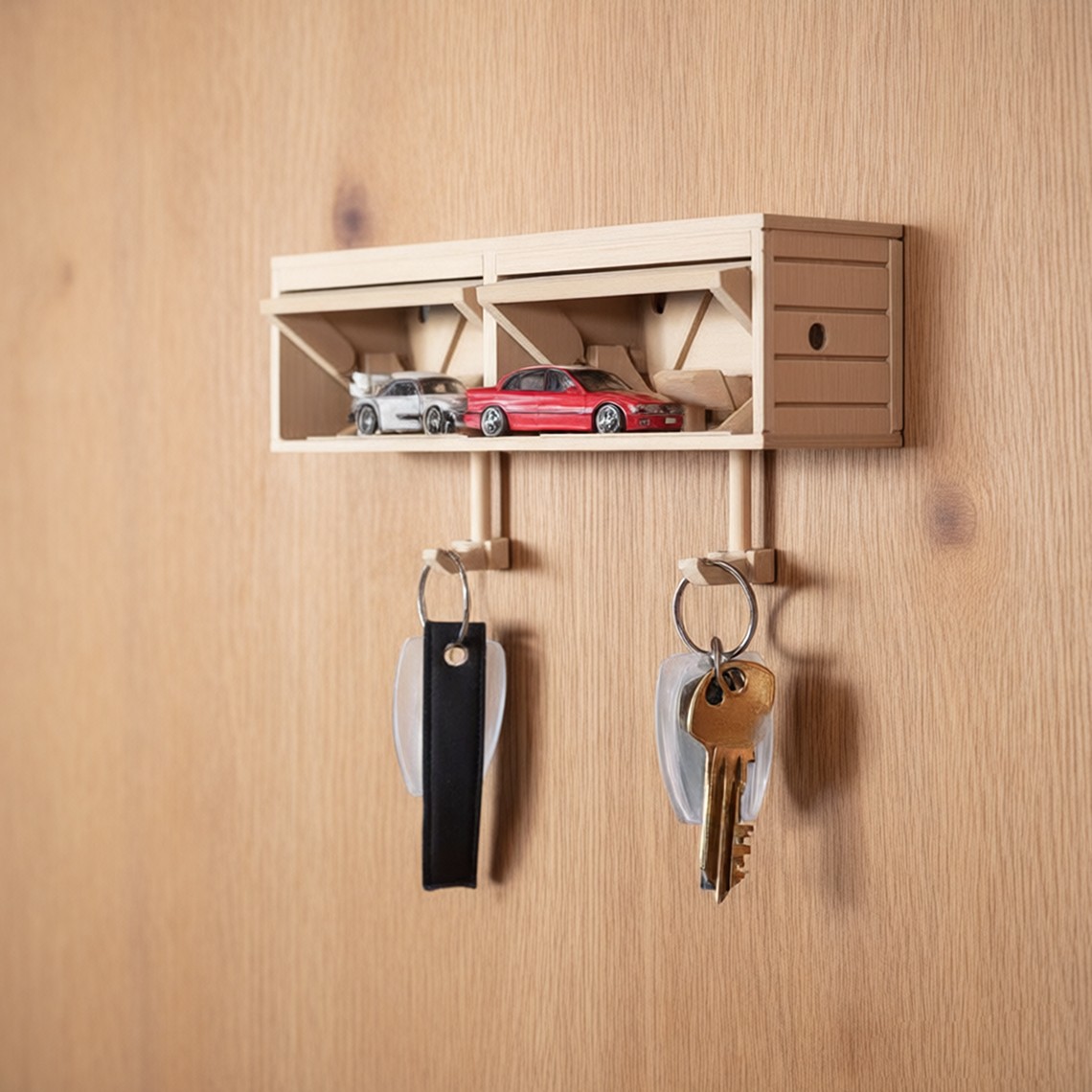 Custom 2 Car Garage Key Holder Unique Valentine’s Day Gift for Car Lovers