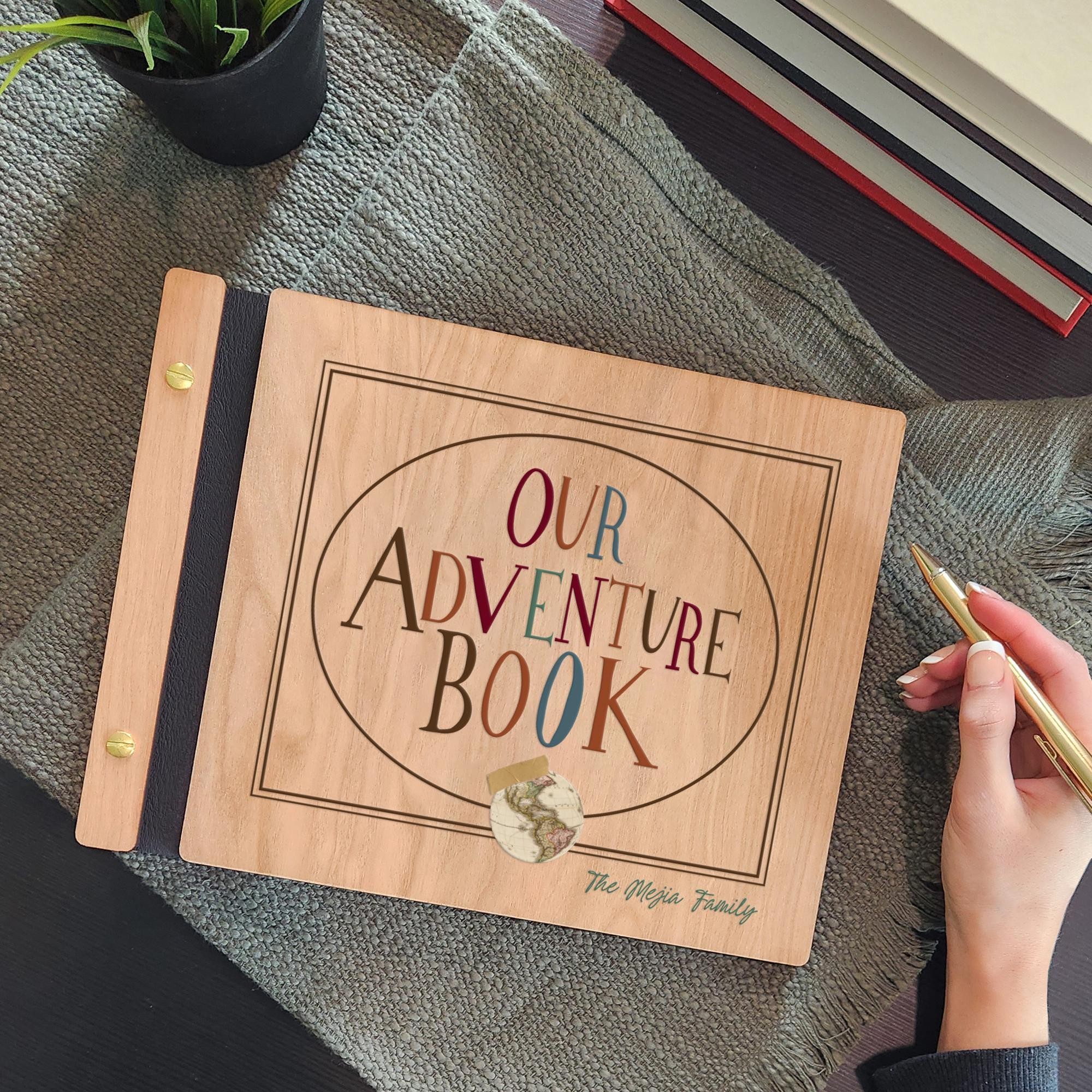 Our Adventure Book Personalized Wood Photo Album For Christmas Valentine's Day Anniversary Gift Ideas