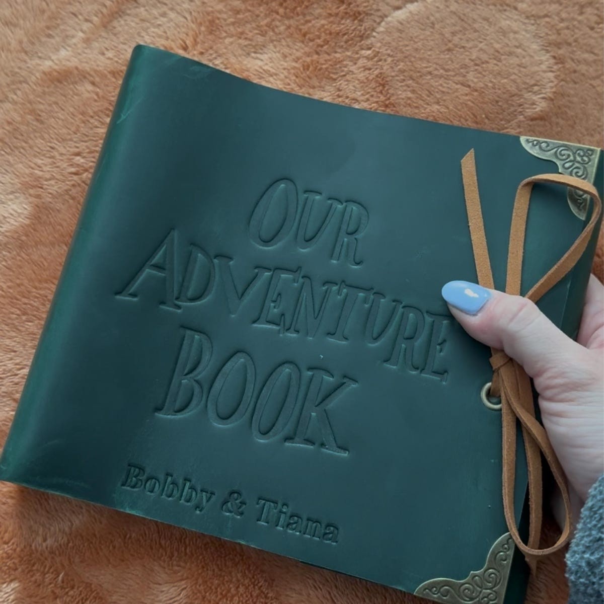 Our Adventure Book Personalized Leather Travel Photo Album For Christmas Valentine's Day Anniversary Gift Ideas