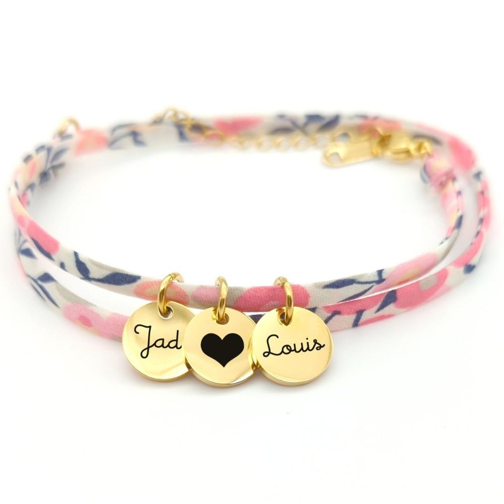 Personalized Liberty Cord Bracelet, Mom、Nana Bracelet, Birth Gift, Bridesmaid Jewel, Mother'sDay Personalized Gift