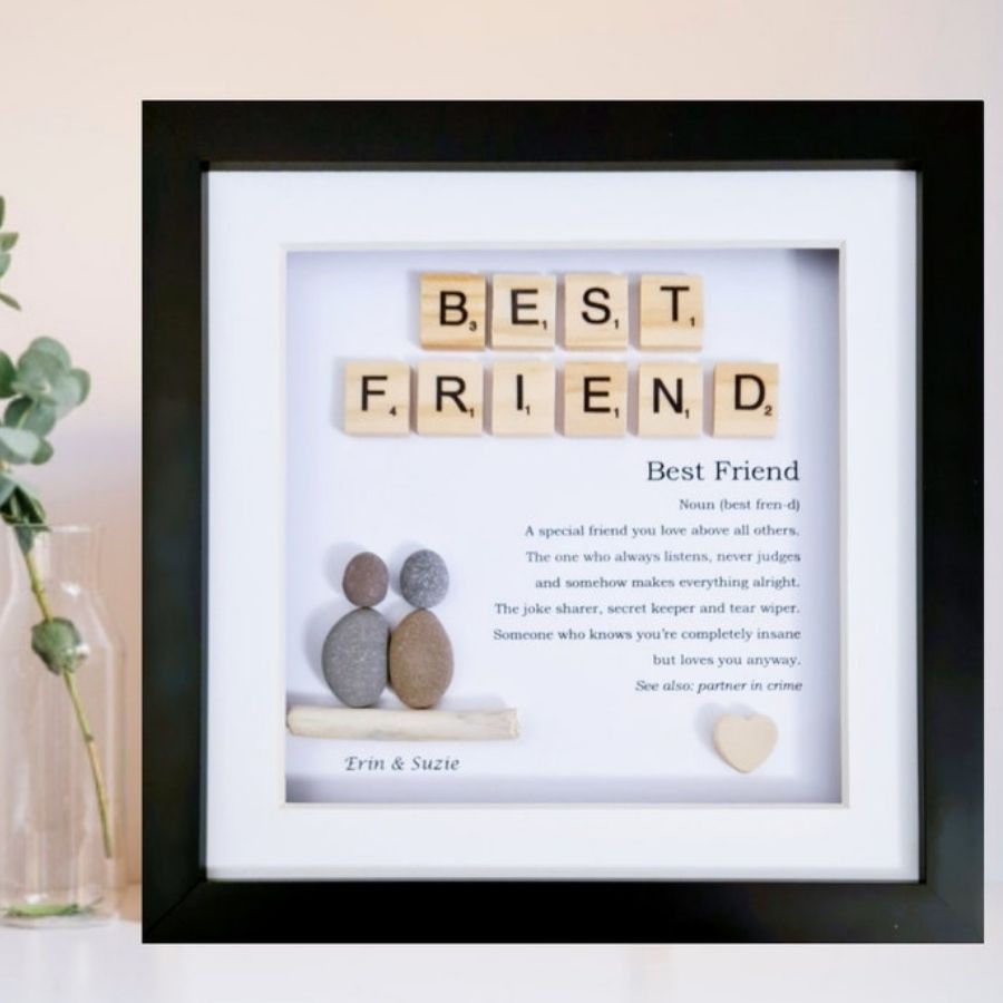 Best Friend Quote,Friend Meaning,Pebble Art Best Friend, Birthday Gift for Friend,Personalized