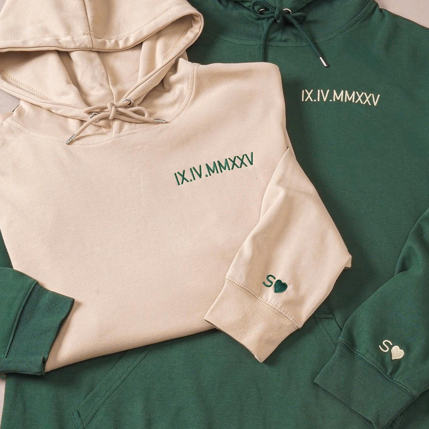 Personalized Embroidered Roman Numeral Hoodie Meaningful Gift For Couple Anniversary Gifts Valentine's Day Gift Ideas