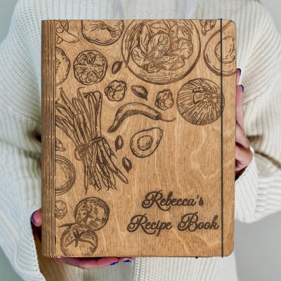 Recipe Binder Personalized Wooden Recipe Book Mothers Day Gift for mom grandma nana  mimi gigi