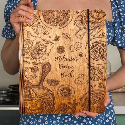 Recipe Binder Personalized Wooden Recipe Book Mothers Day Gift for mom grandma nana  mimi gigi