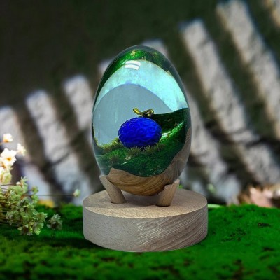 Personalized Night Light Christmas Home Decor, Resin Wood Eggs, Gifts for Him