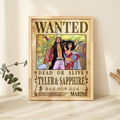 Personalized Couple Anime Portrait Photo Frame Unique Engagement Gifts Valentine's Day Gifts for Couple Anniversary Gift