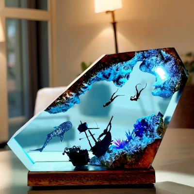 Explore the Enchanting Ocean Series of Resin Lamps.