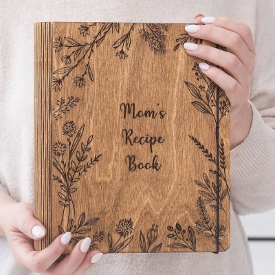 Recipe Binder Personalized Wooden Recipe Book Mothers Day Gift for mom grandma nana  mimi gigi