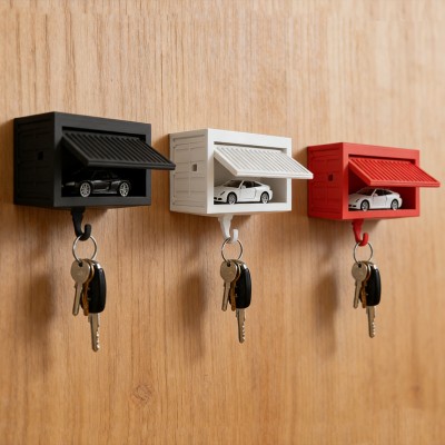 Mini Garage Key Holder with Toy Car Display Unique Valentine’s Day Gift for Car Lovers