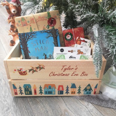 Christmas Eve Box, Luxury personalised wooden treasure chest, Traditional Gifts