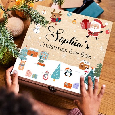 Christmas Eve Box, Luxury personalised wooden treasure chest, Traditional Gifts