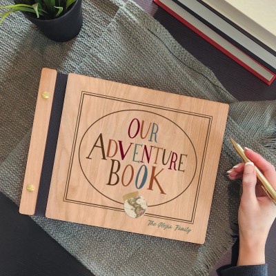 Our Adventure Book Personalized Wood Photo Album For Christmas Valentine's Day Anniversary Gift Ideas