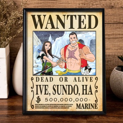 Personalized Couple Anime Portrait Photo Frame Unique Engagement Gifts Valentine's Day Gifts for Couple Anniversary Gift