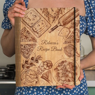 Personalized Wooden Recipe Book, Mothers Day Gift