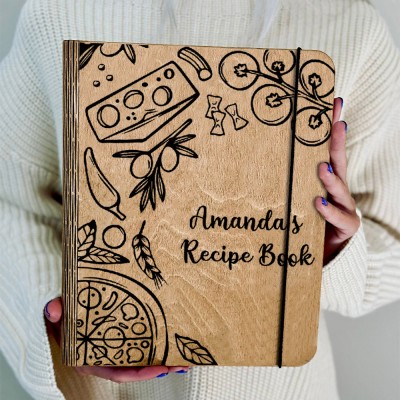 Personalized Wooden Recipe Book, Mothers Day Gift
