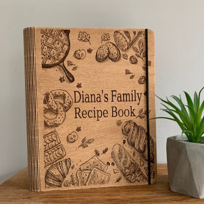 Recipe Binder Personalized Wooden Recipe Book Mothers Day Gift for mom grandma nana  mimi gigi