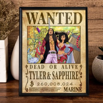 Personalized Couple Anime Portrait Photo Frame Unique Engagement Gifts Valentine's Day Gifts for Couple Anniversary Gift