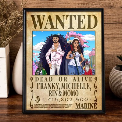 Personalized Couple Anime Portrait Photo Frame Unique Engagement Gifts Valentine's Day Gifts for Couple Anniversary Gift