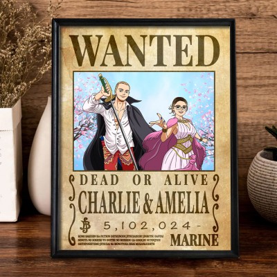 Personalized Couple Anime Portrait Photo Frame Unique Engagement Gifts Valentine's Day Gifts for Couple Anniversary Gift