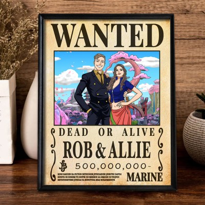 Personalized Couple Anime Portrait Photo Frame Unique Engagement Gifts Valentine's Day Gifts for Couple Anniversary Gift