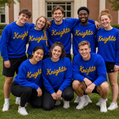 Custom Chenille Embroidered Team Spirit Shirt Sweatshirt For Game Day Gift