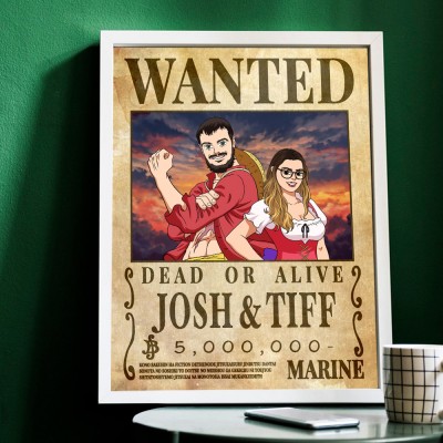 Personalized Couple Anime Portrait Photo Frame Unique Engagement Gifts Valentine's Day Gifts for Couple Anniversary Gift