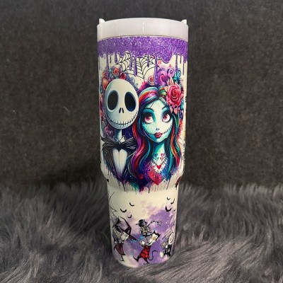 Sally  x Jack Skellington 40 oz Tumbler.