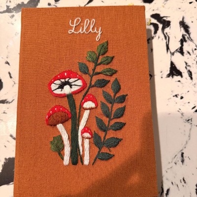 Custom Hand Embroidered Notebook Fabric Journal with Name Valentine’s Day Gift