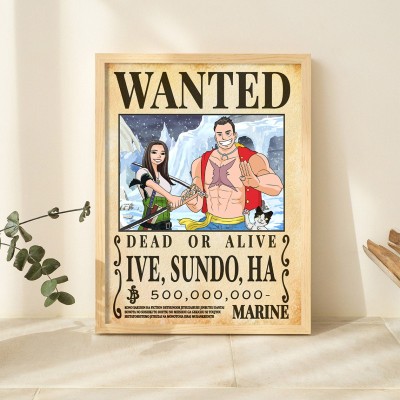 Personalized Couple Anime Portrait Photo Frame Unique Engagement Gifts Valentine's Day Gifts for Couple Anniversary Gift