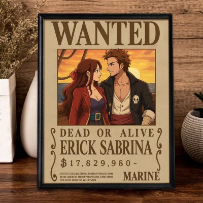 Personalized Couple Anime Portrait Photo Frame Unique Engagement Gifts Valentine's Day Gifts for Couple Anniversary Gift