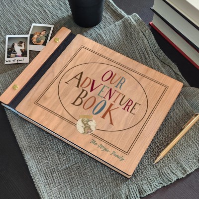 Our Adventure Book Personalized Wood Photo Album For Christmas Valentine's Day Anniversary Gift Ideas